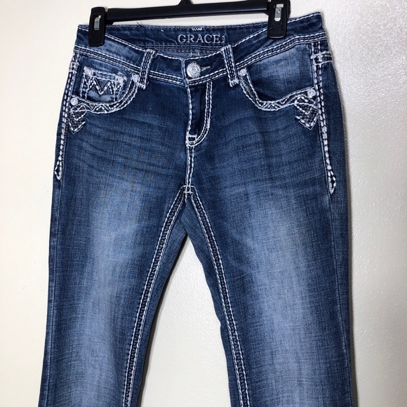 Grace in LA Jeans Womens Size 27 Low Rise Straight Leg - Picture 4 of 6